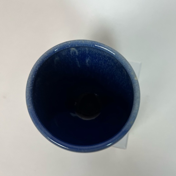 Handmade Cobalt Blue Ceramic pottery cup with small  Healing Hand stamp Signed - Picture 4 of 13